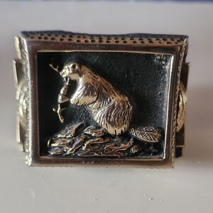 RARE, 56 M.I.T Oversize Commemorative "Brass Rat" Paperweight  Ring.